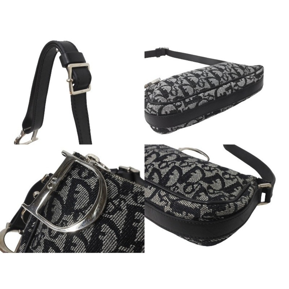 Christian Dior Trotter One Shoulder Hobo Handbag Gray Canvas - Picture 7 of 10